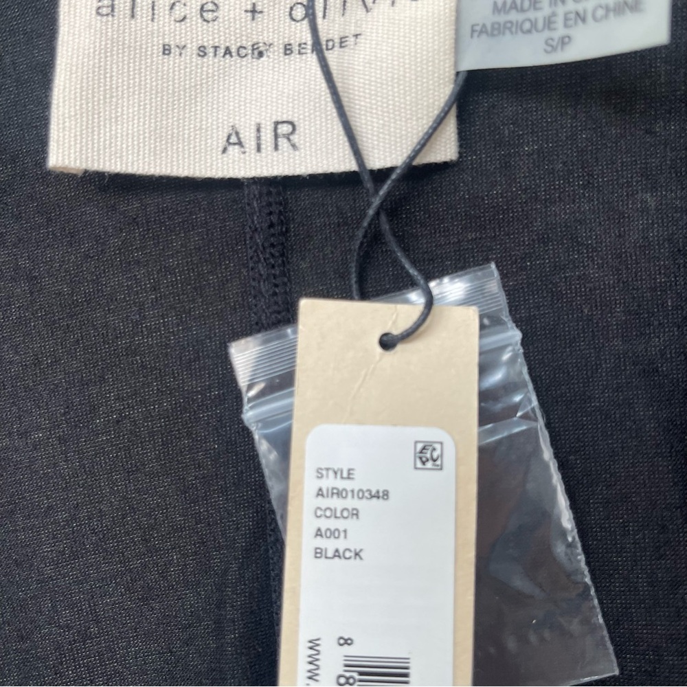 Alice + Olivia | Air Faux Wrap Top Black NWT Closet Staple - Picture 4 of 4